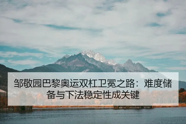 邹敬园巴黎奥运双杠卫冕之路：难度储备与下法稳定性成关键